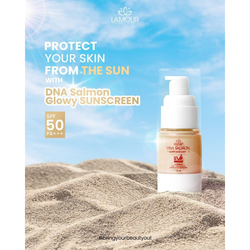 Jual LAMOUR | DNA Salmon Glowy Sunscreen | Sunscreen sekaligus ...