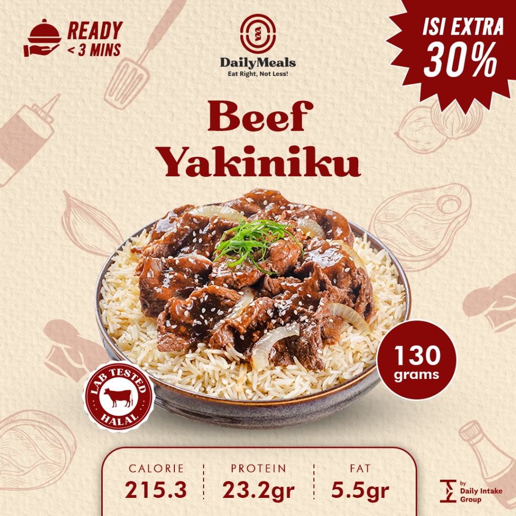Jual Daily Intake Meal Prep Beef Yakiniku | Shopee Indonesia