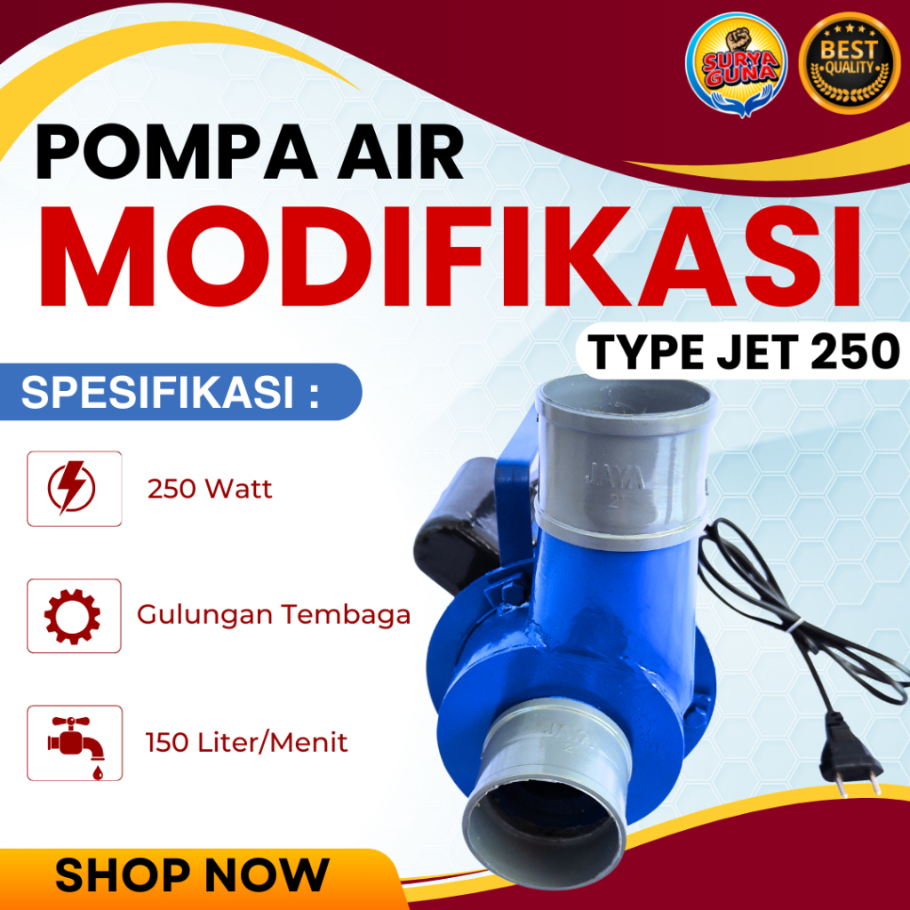 Jual Surya Guna pompa air modifikasi Tulungagung tipe jet pump 250