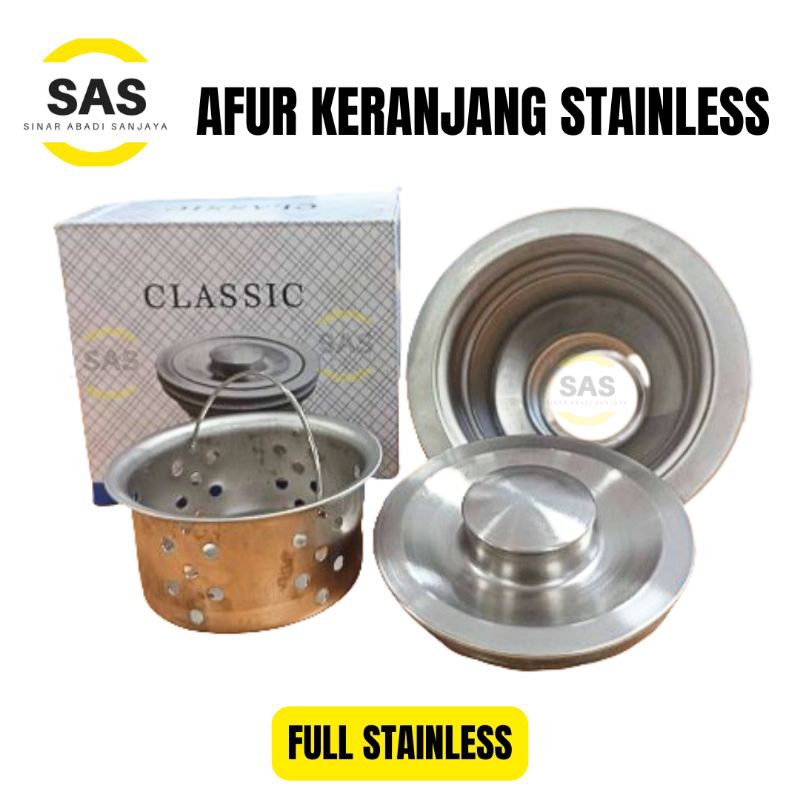 Jual Sas Afur Keranjang Full Stainless Saringan Bak Cuci Piring