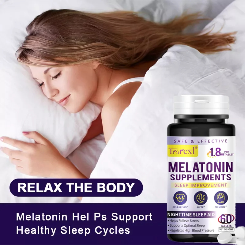Jual [Halal]60 kapsul/botol melatonin Tablet Tertidur dengan cepat ...