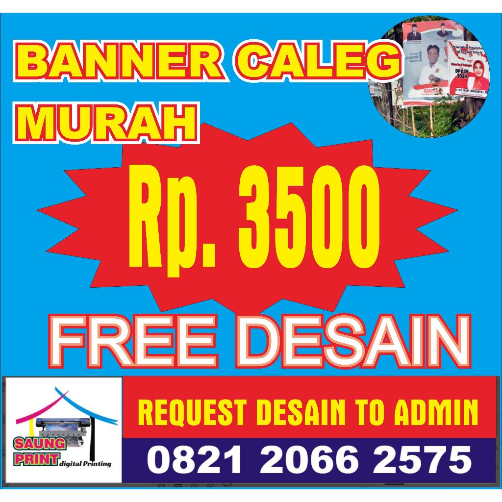 Jual Banner Caleg 2024 Murah Ukuran A3 30 X 45 Cm Banner Contoh Surat