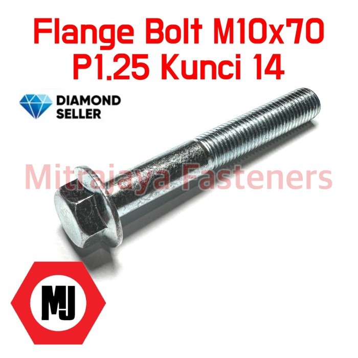 Jual Baut Flange Bolt M10 x 70 Putih | Shopee Indonesia