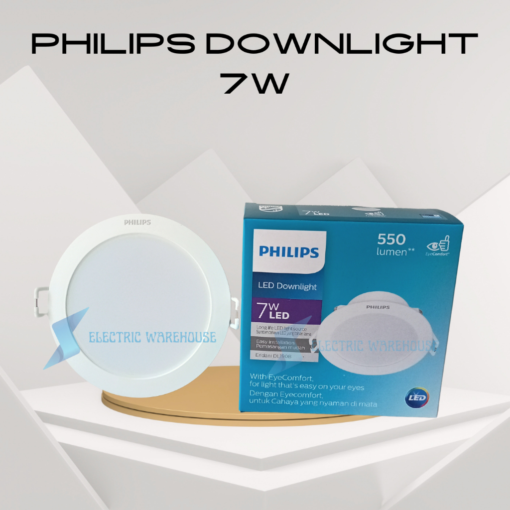 Jual PHILIPS LAMPU DOWNLIGHT LED ERIDANI PUTIH 7 W 7 WATT DL190B DL 190 ...