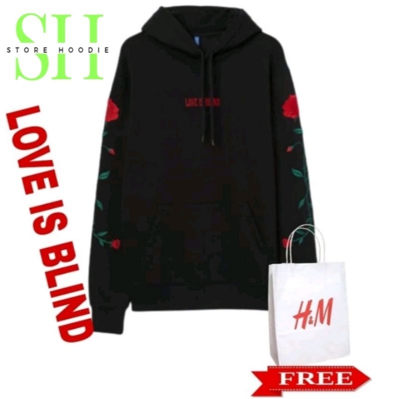 Jual HOODIE H M LOVE IS BLIND HNM Free Paperbag Shopee Indonesia