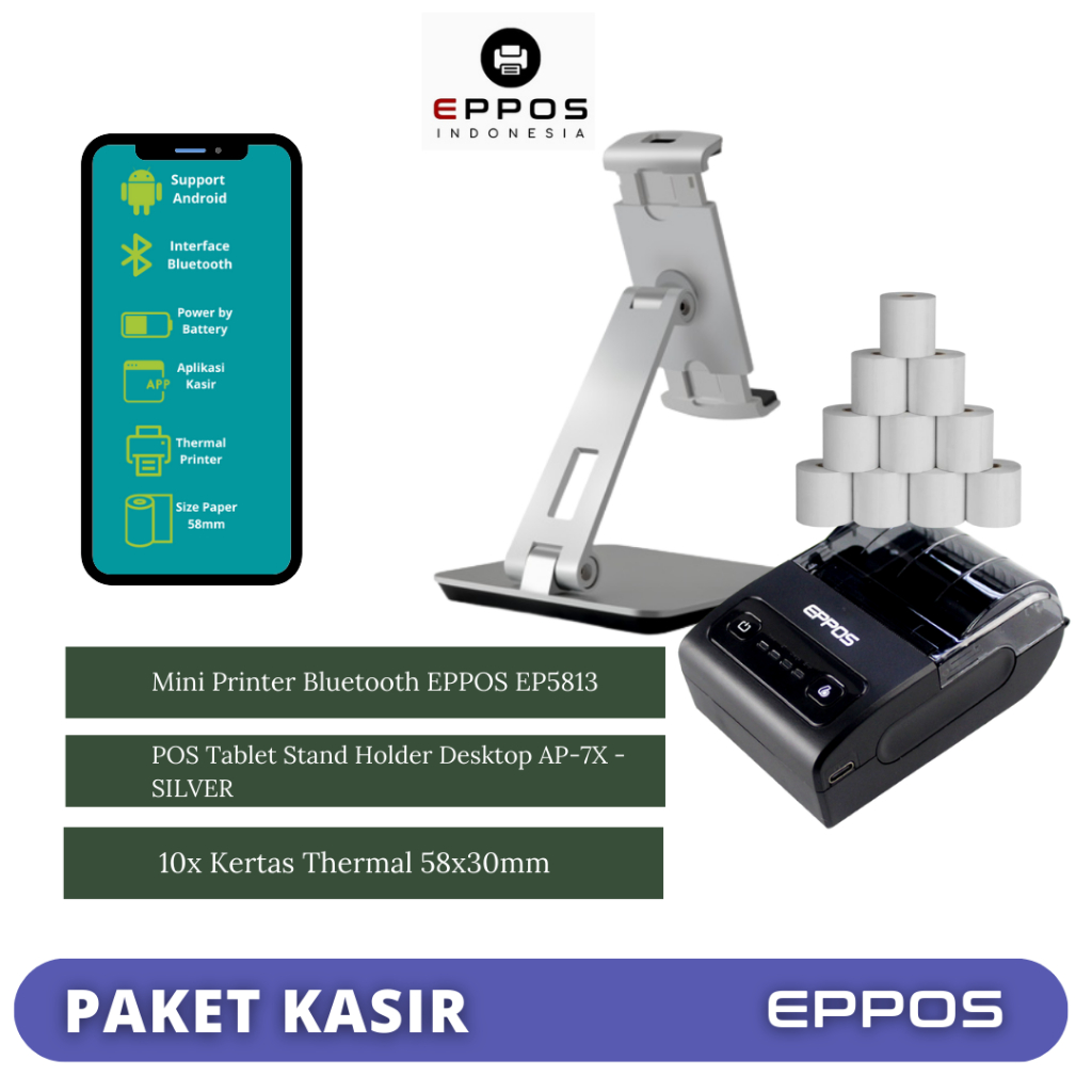 Jual Printer Kasir Bluetooth Portable Stand Tablet Kertas Thermal 58mm ...