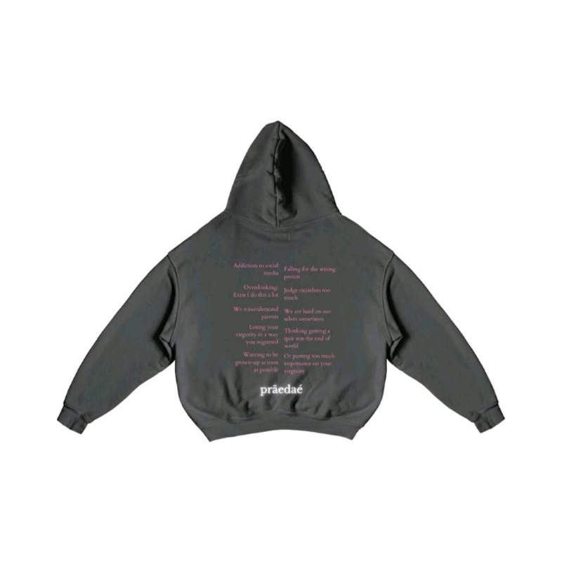 Jual Praedae Studio Grey boxy oversized hoodie - blessed youth wasted ...