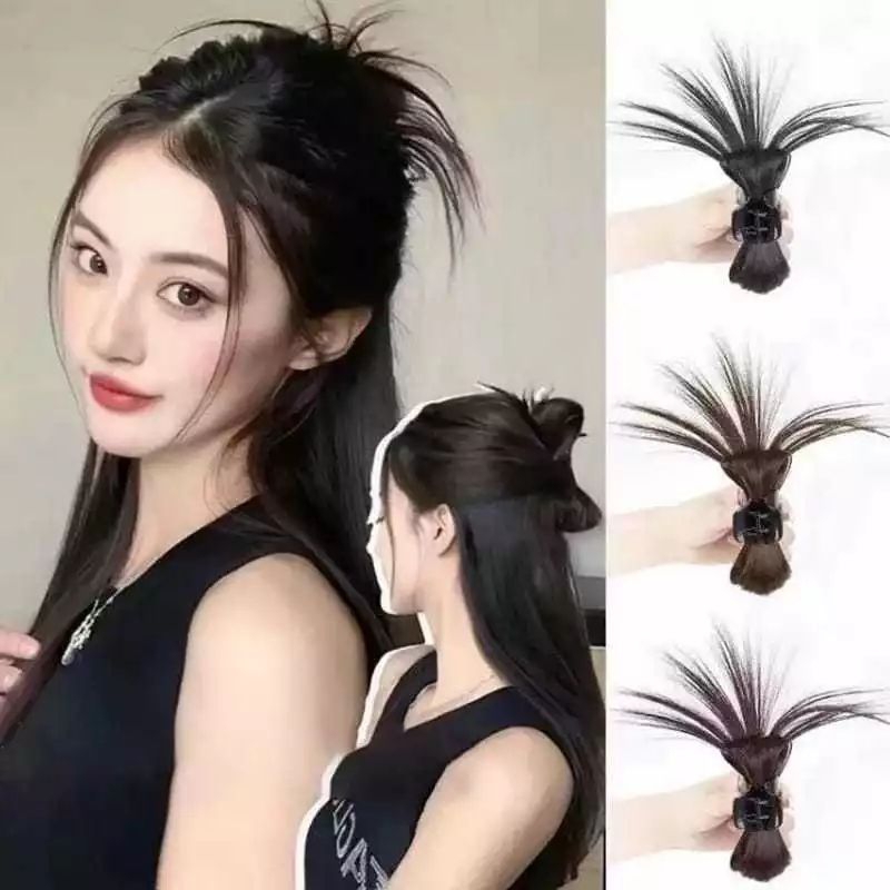 Jual Jepit Cakar Rambut Lurus Sanggul Cepol Rambut Palsu Sintetis ...