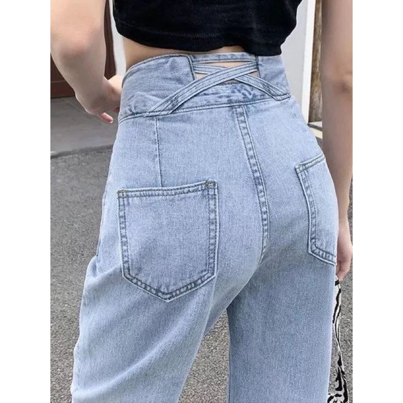 Celana Jeans Wanita High Waist J23 Korean Denim