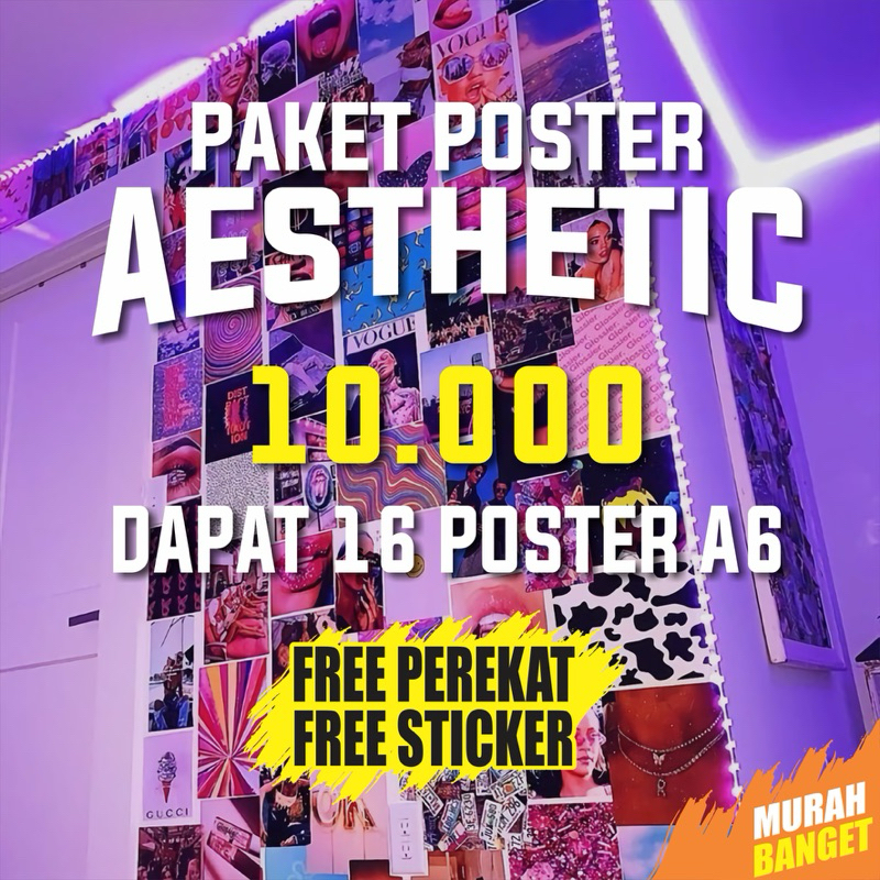 Jual Poster Dinding Aesthetic Isi 16 Poster A6 ( 11 X 16 CM ) | Poster ...