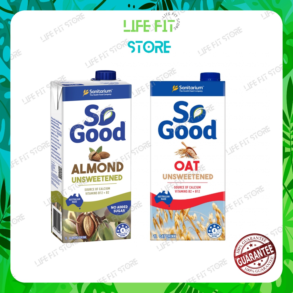 Jual So Good Almond Oat Milk Unsweetened 1 L Sanitarium susu plant