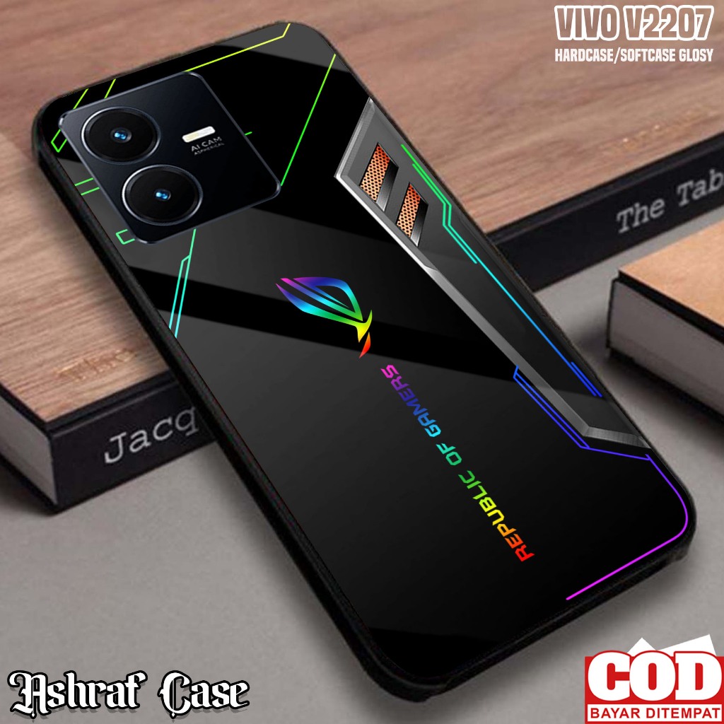 Case VIVO V2207 Casing Hp VIVO v2207 ROG Softcase Glass Kaca  Silikon Hp VIVO v2207 Kondom Hp Cassing VIVO V2207 Case Kekinian  Kesing