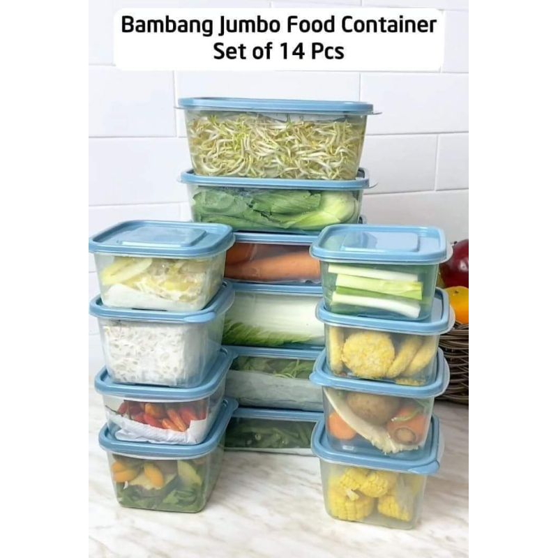 Jual Technoplast Bambang Jumbo Food Container set 14 pcs | Shopee Indonesia