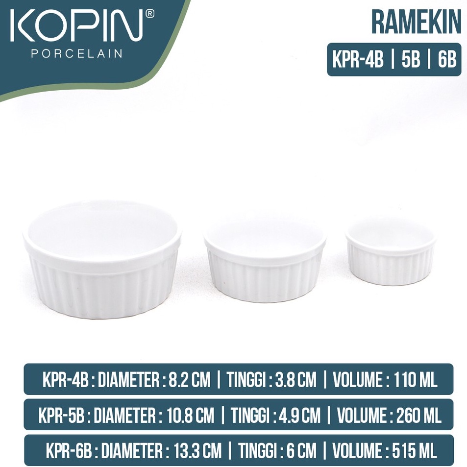 Jual _ RAMEKIN BOWL Plain White Porcelain KOPIN g Produk Premium
