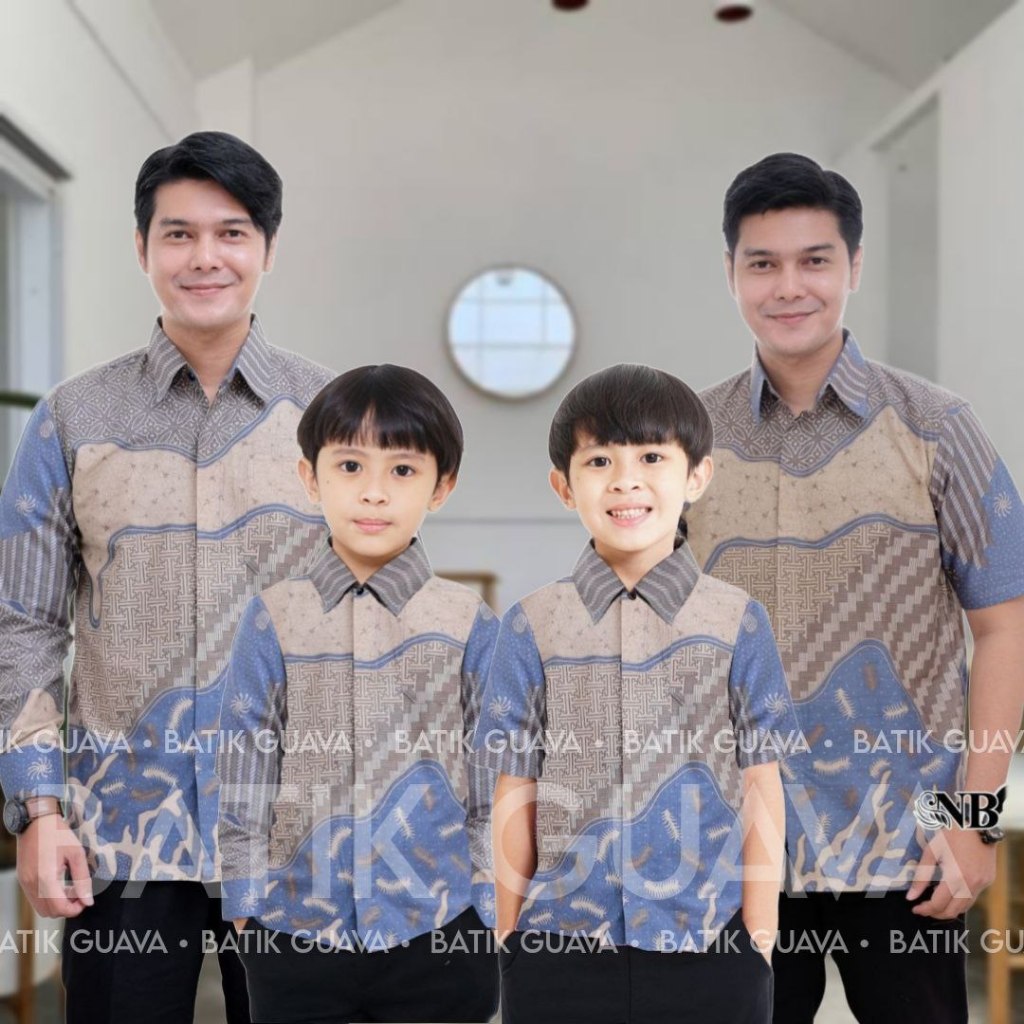 Jual BATIK GUAVA - TERBARU Couple sweet Batik Ayah dan Anak Laki laki ...