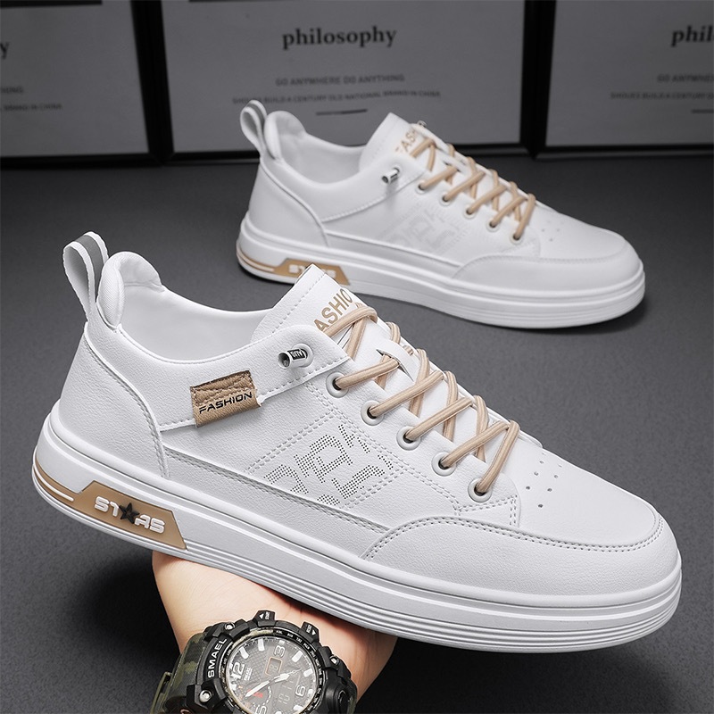 Jual Sepatu pria putih full STARS FR-89 sepatu putih cowok fashion ...