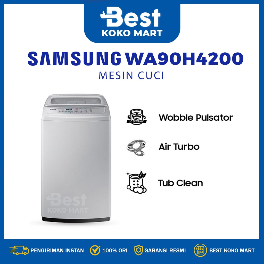 Jual Samsung Mesin Cuci 1 Tabung 9 Kg Top Loading Dengan Wobble ...