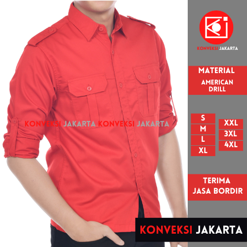 Jual Baju Kemeja PDL Lengan Panjang Pria - Seragam Pakaian Kerja Dinas