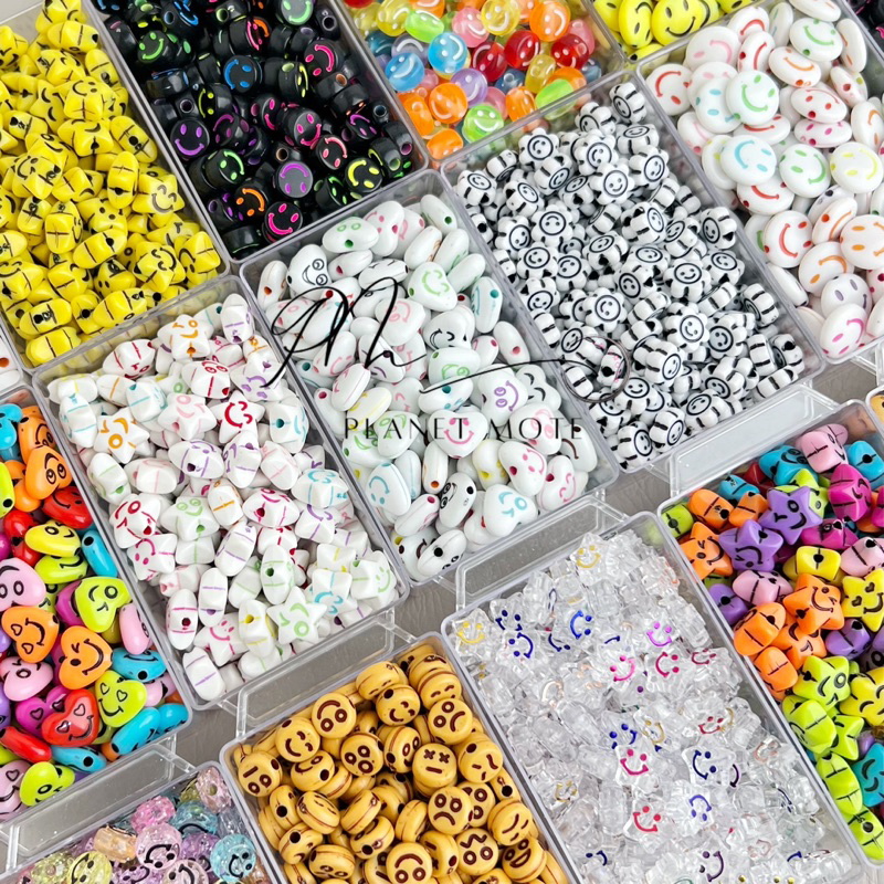 Jual Manik Manik Smile Emoji Mote Smile Bahan Meronce (15gr) | Shopee ...