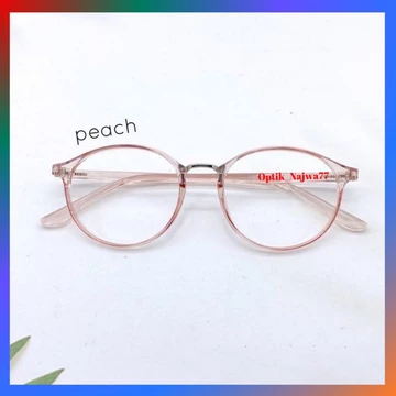 QLA Frame Kacamata Wanita Minus Photocromic Anti Radiasi Kacamata Bulat Oval Lentur