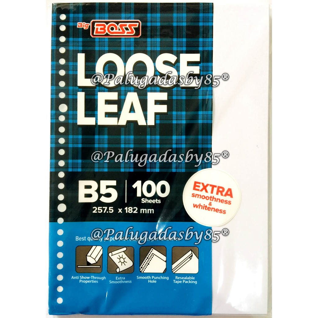 Jual (1 Pak Isi 100 Lembar) GROSIR Loose Leaf BIG BOSS B5 100 Lembar ...