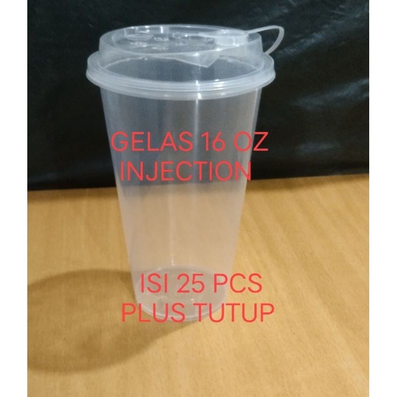 Jual GELAS INJECTION VICTORY 16 OZ ISI 25 PCS PLUS TUTUP BURAM | Shopee ...