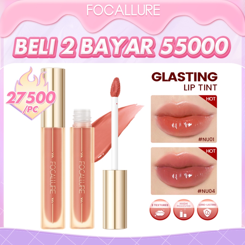 Jual FOCALLURE #AmberGold Glasting Juicy Dewy Essence Lip Tint Clear ...