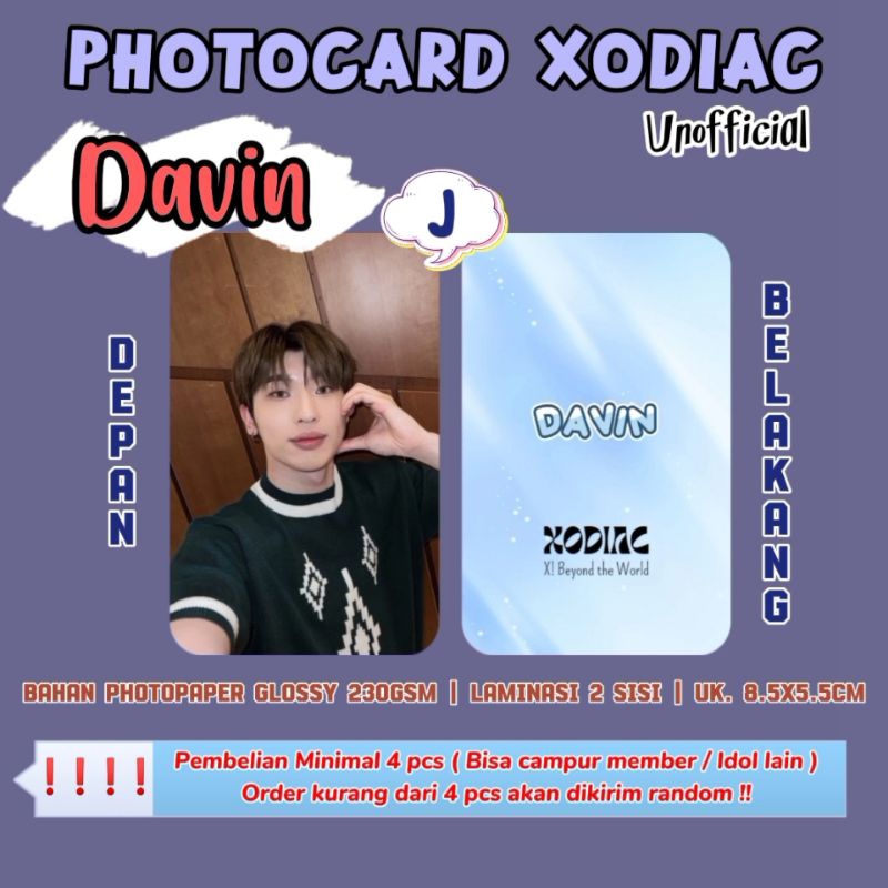 Jual Photocard XODIAC - DAVIN / Photocard Unofficial / Photocard DAVIN ...