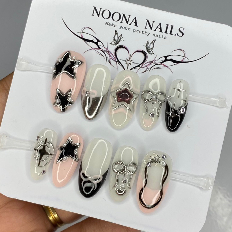 Jual Y2k Pinkish Star Nails   Aespa Nails - Noonanails Id Press On 