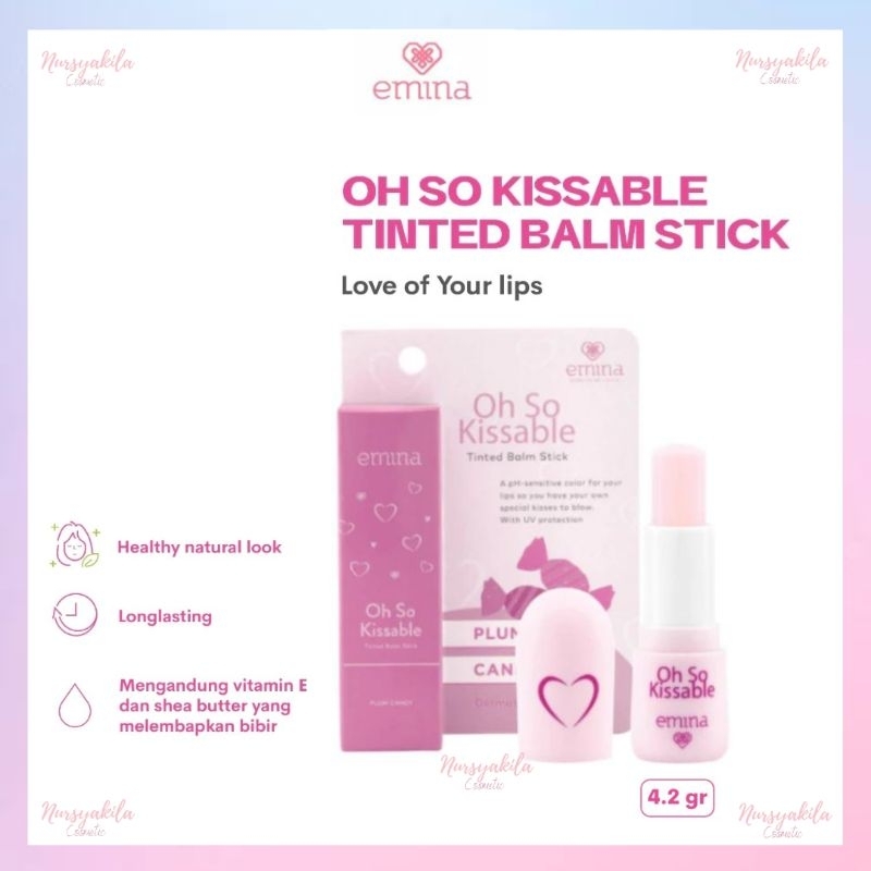 Jual Emina Oh So Kissable Tinted Balm Stick 3.4 gr Lip Care Perawatan Bibir Pink Bonbons