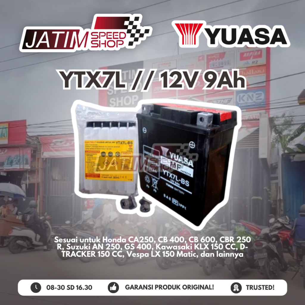 Jual Aki Yuasa YTX7L-BS 12V 6Ah Sesuai Untuk KLX/CBR 250R | Shopee