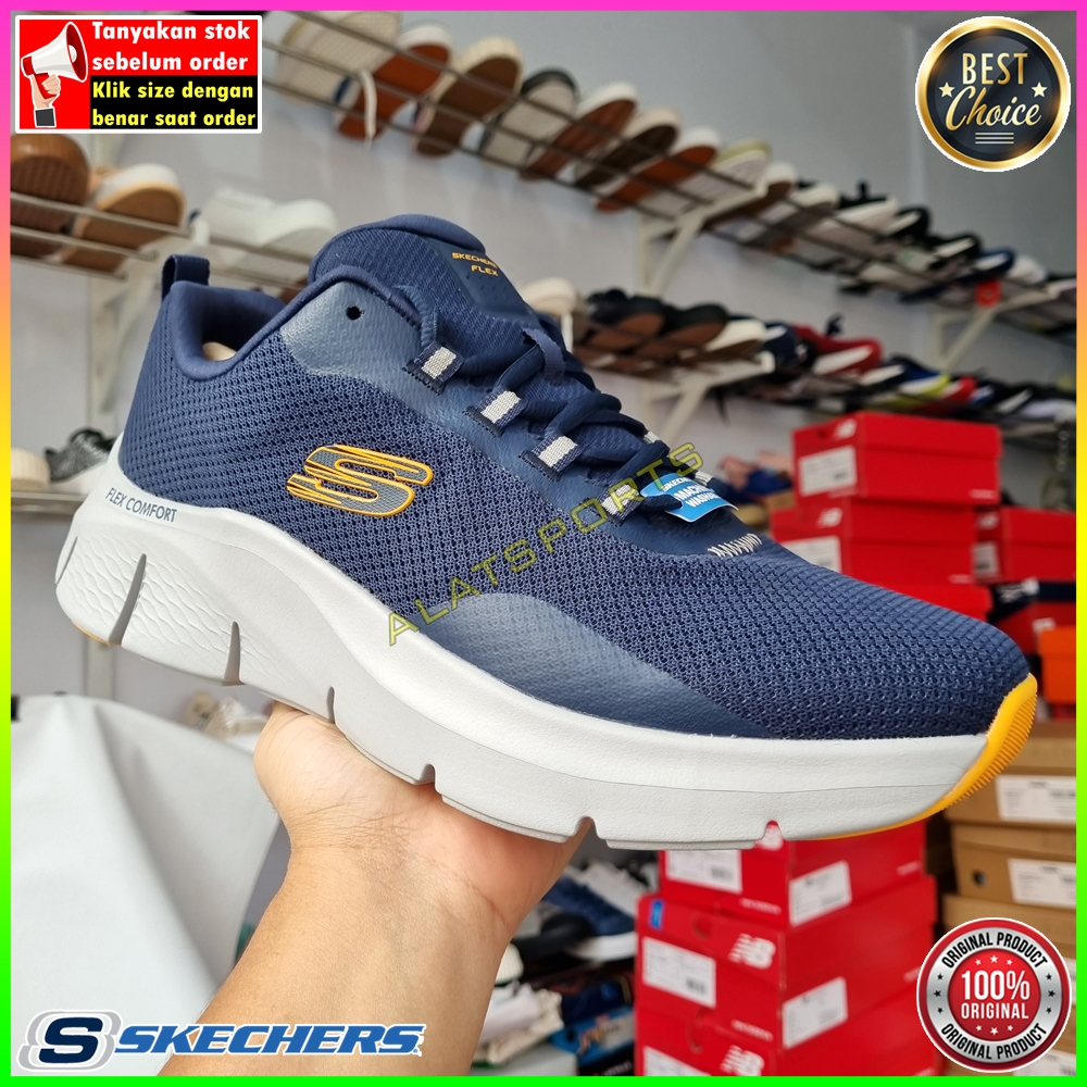 Jual Skechers Flex Comport 232686-NVOR Sepatu Sneaker Running pria
