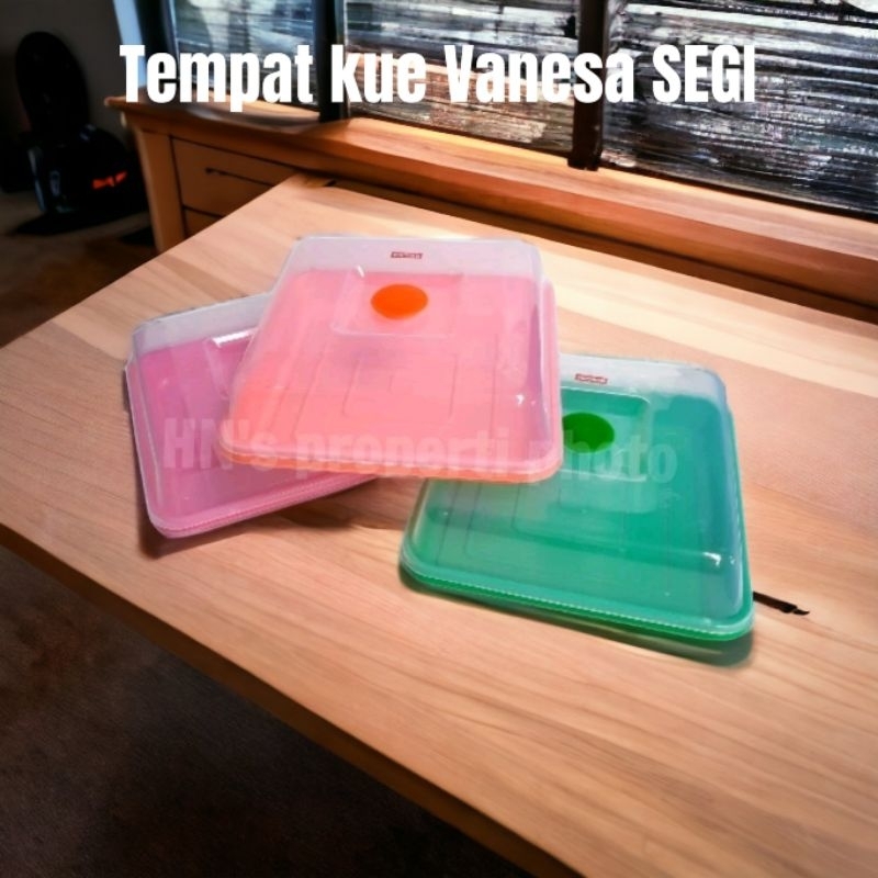 Jual (Isi 6pcs) Tempat kue vanesa plus tutup plastik bentuk kotak