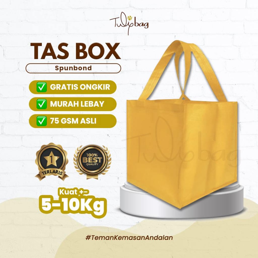 Jual Tulip Tas Kuliner/Kue/Roti/Nasi Box/Hajatan 22x22x26 cm Kuning