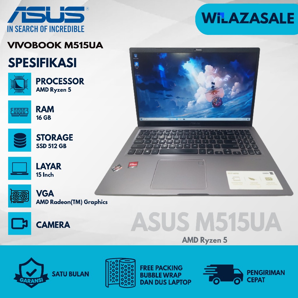 Asus Laptop Vivobook 15 M515ua Asus VivoBook M515UA-ES56 Ryzen