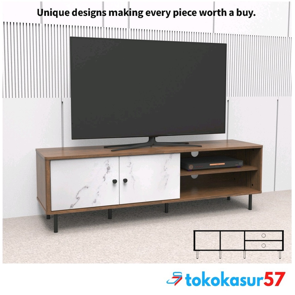 Jual Meja TV / Rak TV + Video Rack ukuran 145x40x45 cm EXPO VR-1485 ...