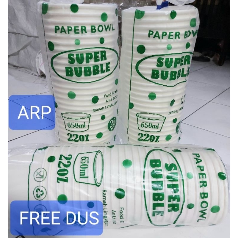 Jual paperbowl 650ml S BUBBLE HARGA MANGKOK SAJA/mangkok paper 650ml ...