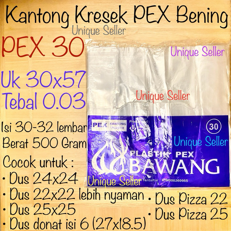 Jual Kresek Bening Pe Pex Uk 10 15 20 25 30 35 Bawang Kantong Plastik