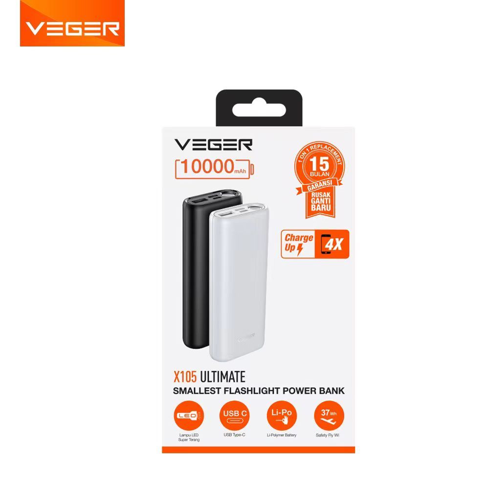 Jual New Powerbank Veger X Ultimate Mah W A Output Powerbank X Shopee Indonesia