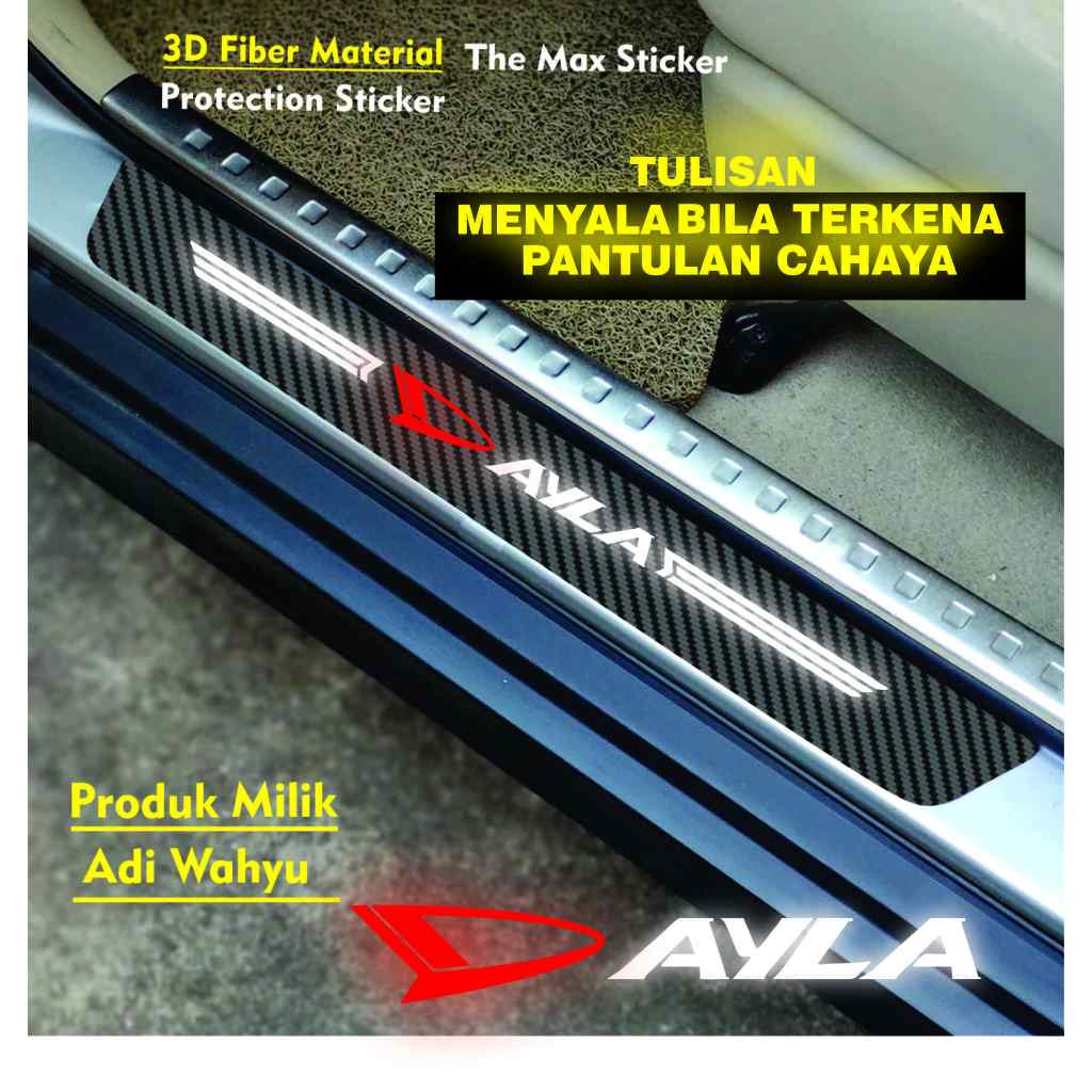 Jual Sticker Sill Plate Carbon 3d Mobil Ayla Sticker Karbon 3d