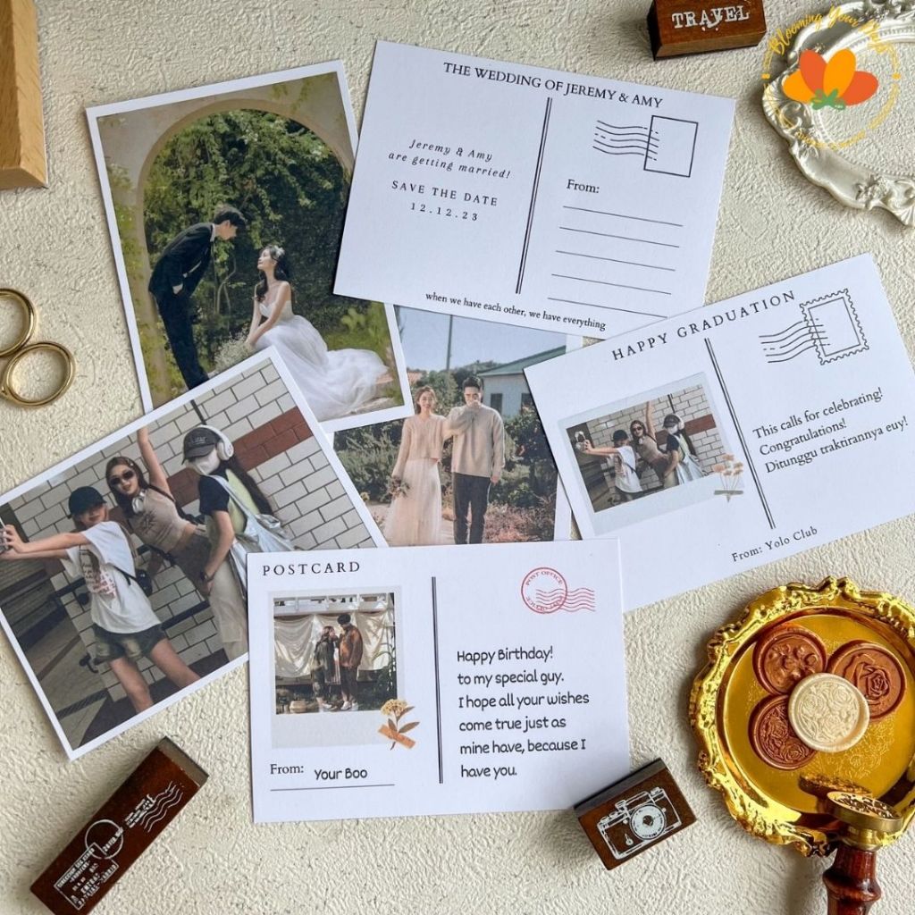 Jual custom kartu ucapan postcard kartu pos aesthetic greeting card