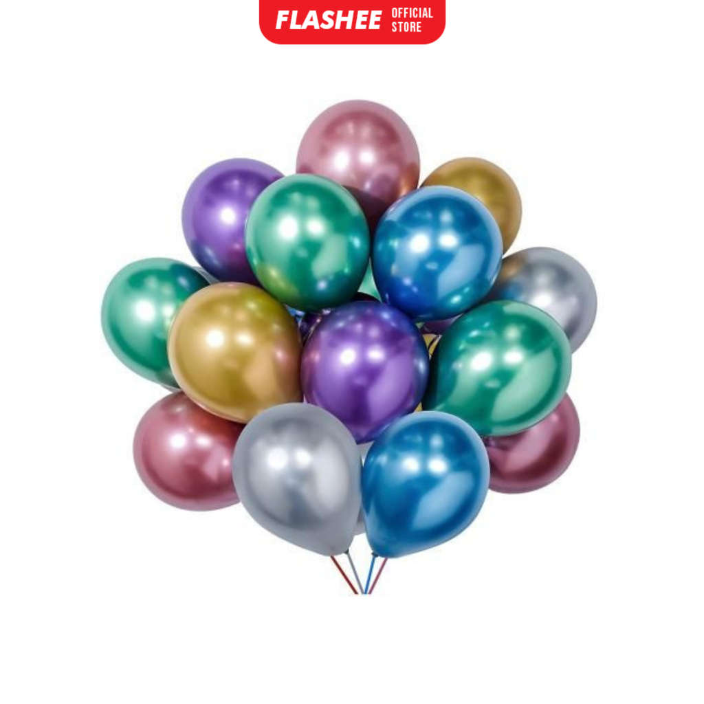 Jual Flashee Balon Latex Metalik Tebal 12 Inch Polos Balon Ulang Tahun ...