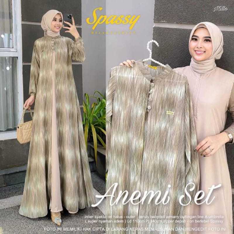 Jual GQMIS ANEMI SET GAMIS INNER DAN OUTER TERPISAH | Shopee Indonesia