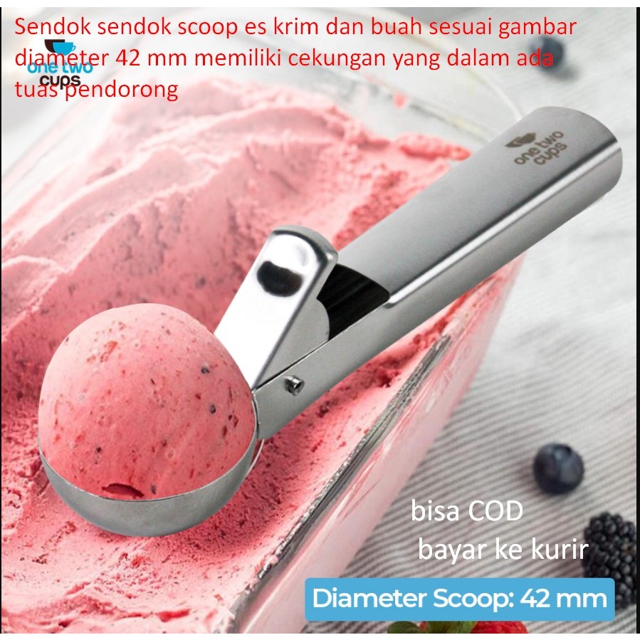 Jual Sendok sendok scoop es krim dan buah sesuai gambar diameter 42 mm