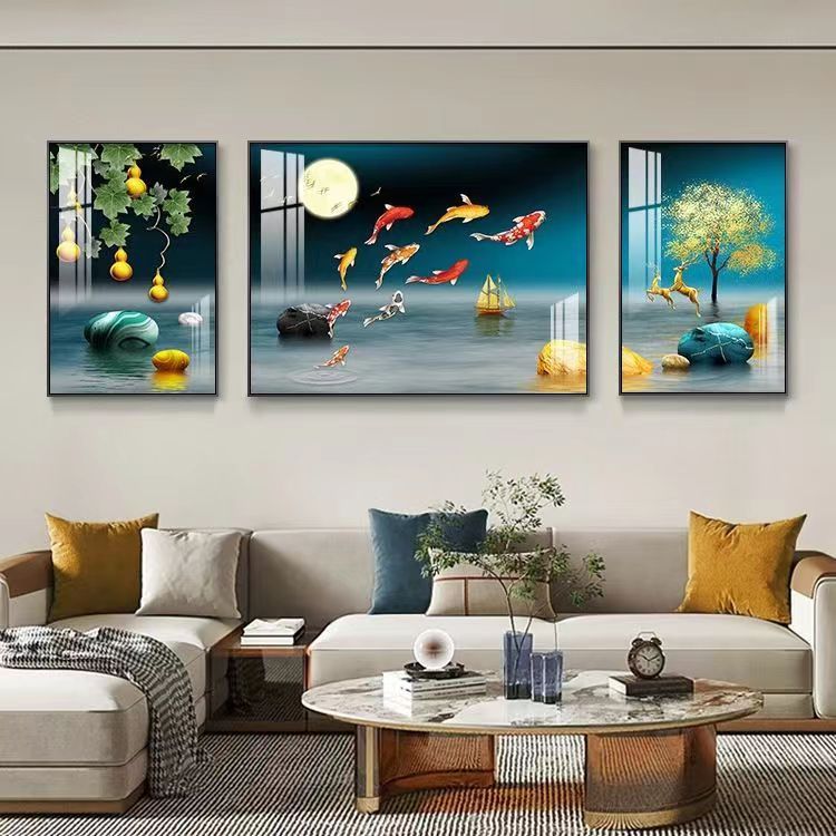 Jual Lukisan dekorasi ruang tamu, lukisan porselen kristal, kemewahan