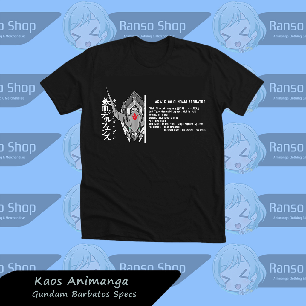 Jual Ranso Baju Gundam Barbatos Iron Blooded Orphans TShirt Gundam