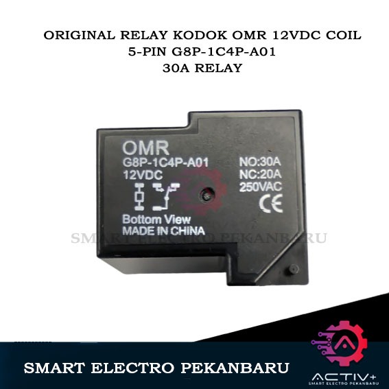 Jual ORIGINAL “OMR” RELAY 5PIN 12V 30A 5KAKI G8P1C4PA01 12VDC COIL
