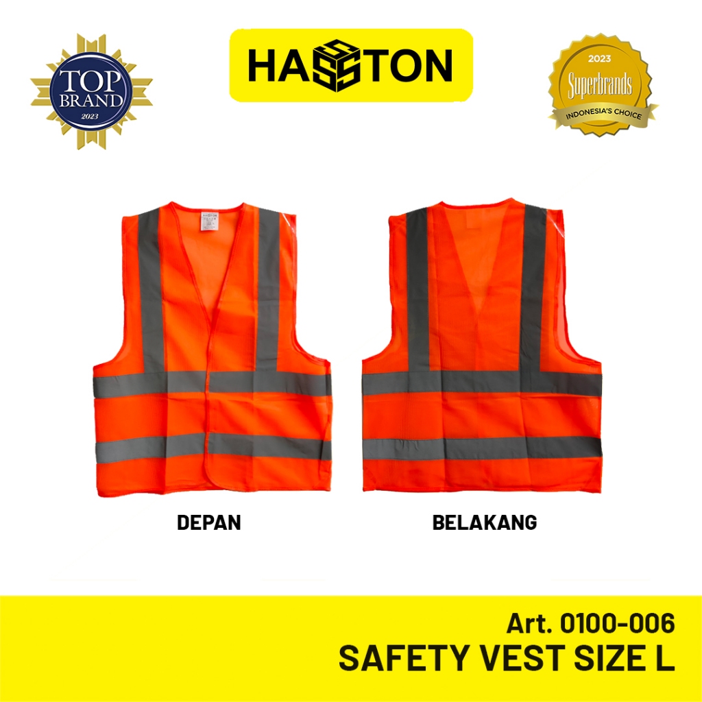Jual Hasston Safety Vest Size L / Rompi Keselamatan Orange (0100006