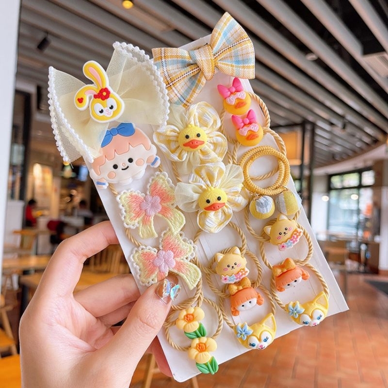 Jual 20PC IKAT RAMBUT ANAK KOREA SET / KUNCIR IKAT RAMBUT CEPOL