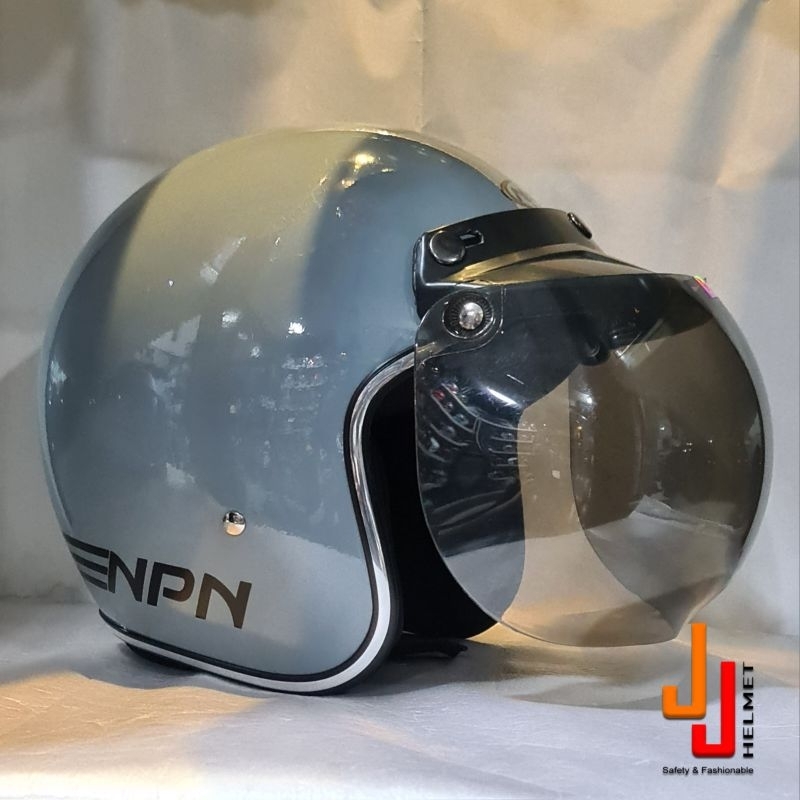 Jual Helm Npn Bogo Lis Chrome Polos Glossy Kilat Kaca Shopee Indonesia